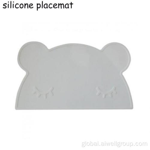 Silicone Place Mat Cartoon Cute Rabbit Colorful Non-Slip Baby Silicone Placemat Manufactory